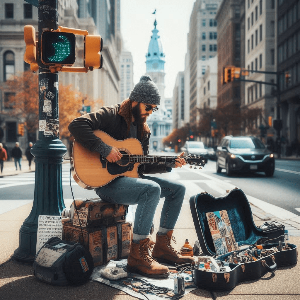 Man Playing Guitar on Corner of 11th & Sansom to Implement Surge&nbsp;Pricing